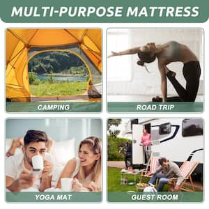 Japanese Floor Mattress 4 in, Polyester Fill Tatami Mat Sleeping Pad Foldable Roll Up Mattress, Full, Coffee