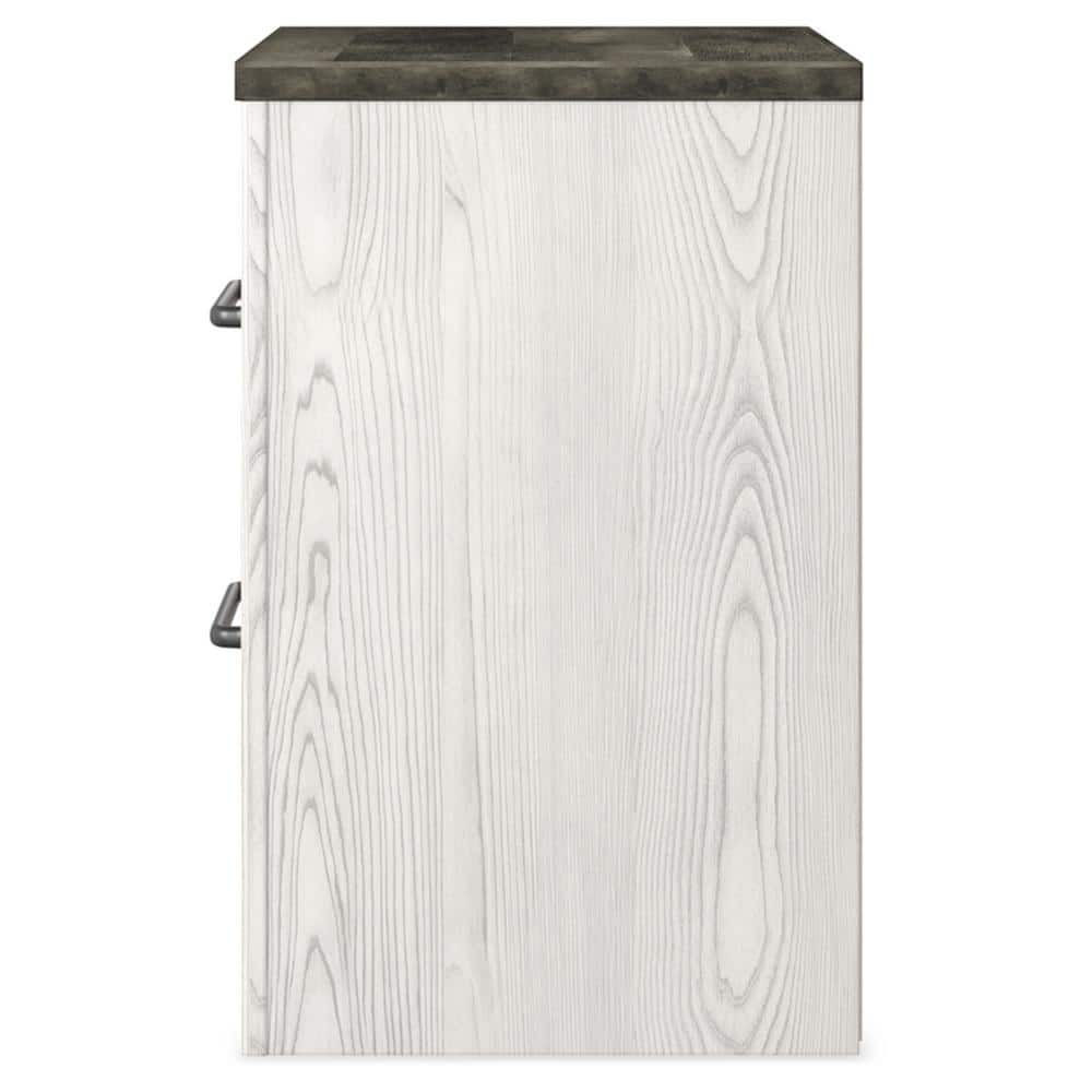 Transitional Gray and White 2-Drawer Nightstand