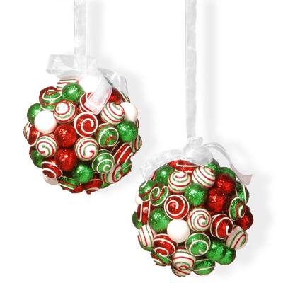 6 in. Ornament Hanging Balls Set