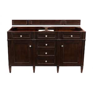 Brittany 60 in. Double Vanity Cabinet Only in Burnished Mahogany