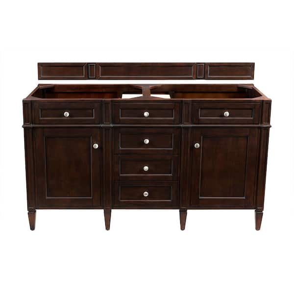 James Martin Vanities Brittany 59 in. W x 23 in.D x 32.8 in. H Double Vanity Cabinet Without Top in Burnished Mahogany
