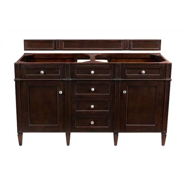 James Martin Vanities Brittany 59 in. W x 23 in.D x 32.8 in. H Double Vanity Cabinet Without Top in Burnished Mahogany