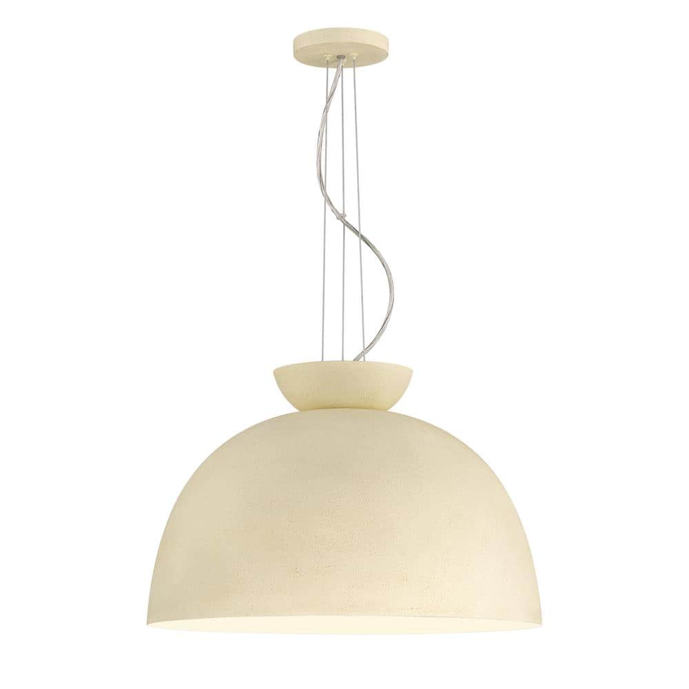 Ventura Cottage White Dome Pendant Light with Frosted Glass Globe