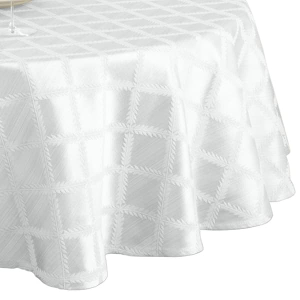 Lenox Laurel Leaf Tablecloth, White - 90"W x 90"L Round