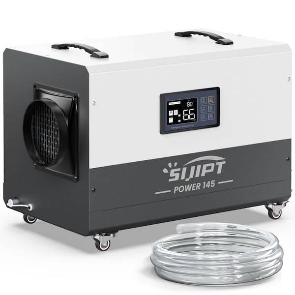 155 pt. 6,500 sq. ft. Bucketless Commercial Dehumidifier with Pump and Swivel Caster for Crawlspace Basement in. White