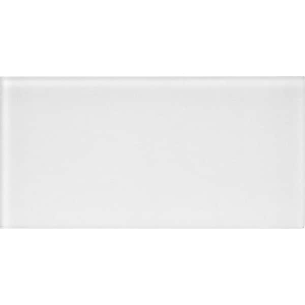 Apollo Tile White 3 in. x 6 in. Matte Finished Glass Mosaic Tile Sample (0.12 sq. ft./Piece)