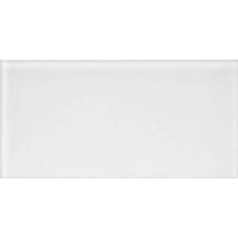 Apollo Tile White 3 in. x 6 in. Matte Finished Glass Mosaic Tile (5 sq ...