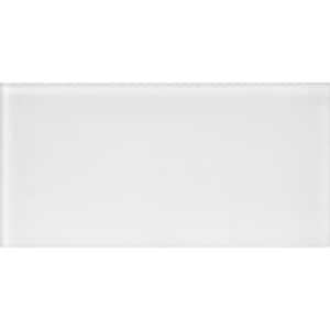 White 3 in. x 6 in. Matte Finished Glass Mosaic Tile (5 sq. ft./Case)