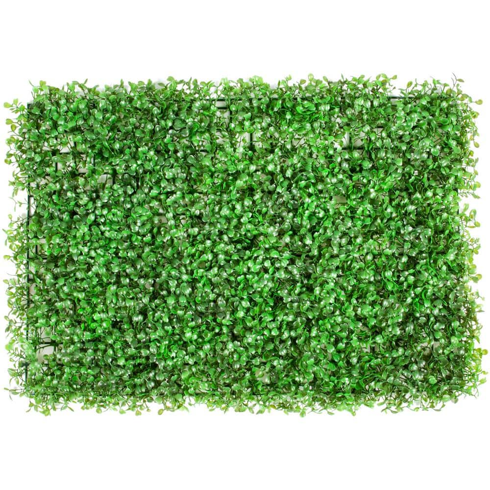 VEVOR Artificial Boxwood Panels 24 in. x 16 in. x 1.6 in. Vinyl Garden Fence Boxwood Hedge Wall Panels PE Grass Backdrop Wall