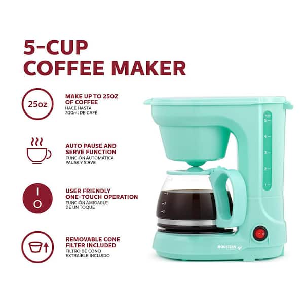  Holstein Housewares - 5 Cup Drip Coffee Maker