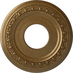 1-1/8 in. x 12-1/4 in. x 12-1/4 in. Polyurethane Jackson Ceiling Medallion , Pale Gold