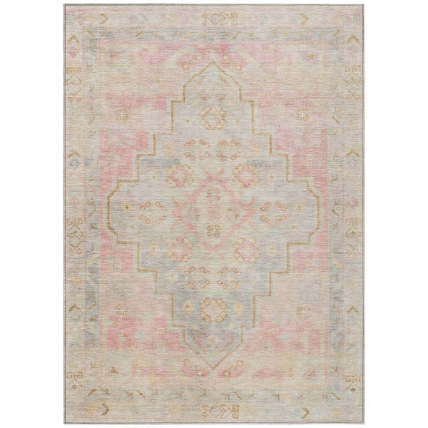Chantille Machine Washable Indoor/Outdoor Abstract ACN1918 Pink 3 ft. x 5 ft. Area Rug