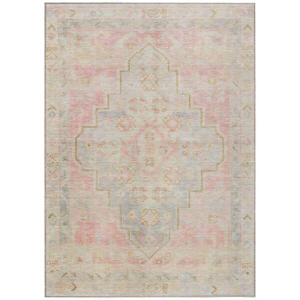 Chantille Machine Washable Indoor/Outdoor Abstract ACN1918 Pink 5 ft. x 7 ft. 6 in. Area Rug