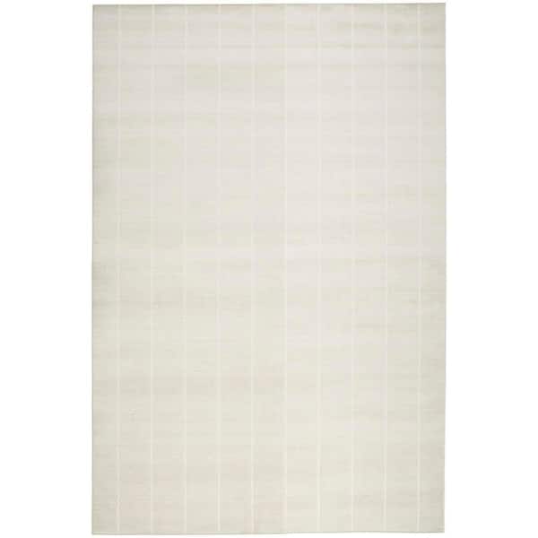 Serenity Home Ivory 6 ft. x 9 ft. Linear Contemporary Area Rug