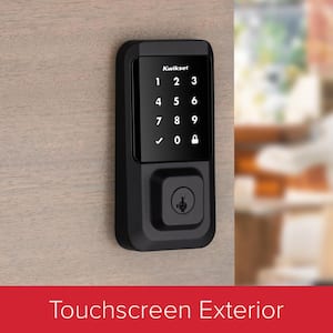 HALO Matte Black Touchscreen Wifi Electronic Single-Cylinder Smart Lock Deadbolt W/Halifax Square Lever Combo Pack