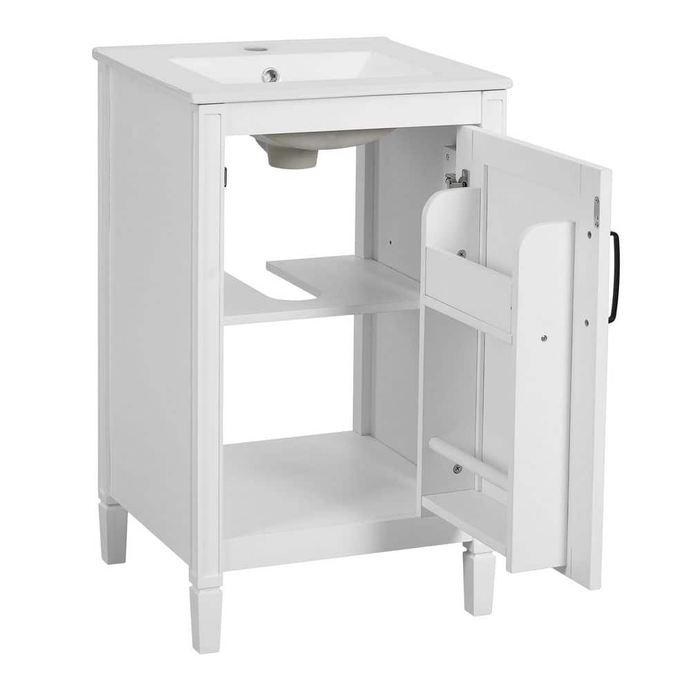 19.25 in. W x 18 in. D x 33.8 in. H Bathroom White Linen Cabinet price history on PriceWatchPro