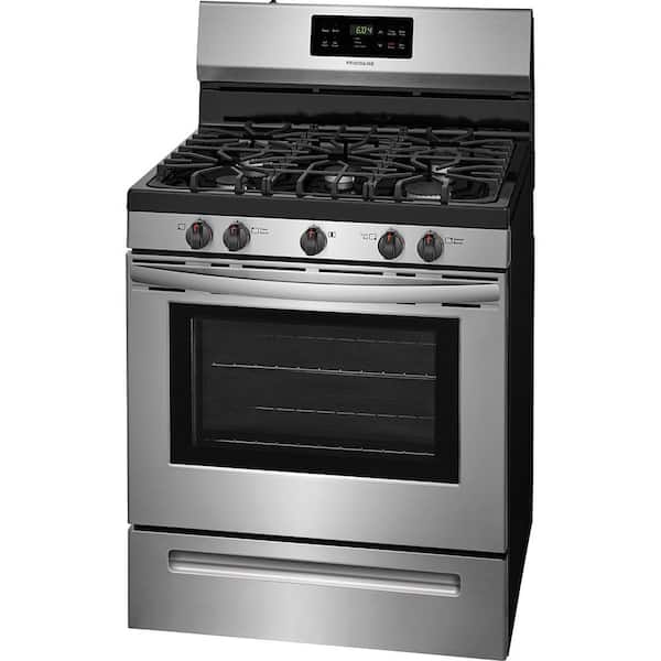 Primary Oven Capacity 4.2 cu in Stainless Steel ft Frigidaire FFGF3052TS 30 Inch Gas Freestanding Range with 5 Sealed Burner Cooktop 