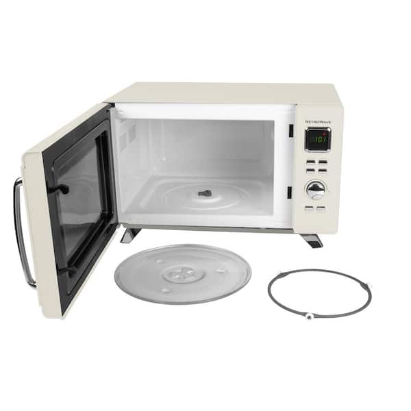 Mid-Century Retro 0.9 cu. ft. Microwave, Cream