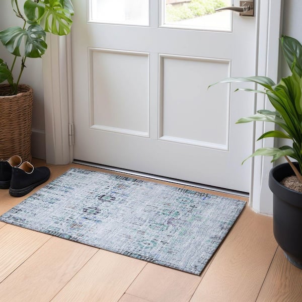 Chantille Machine Washable Indoor/Outdoor Abstract ACN1734 Blue 2 ft. x 3 ft. Accent Rug