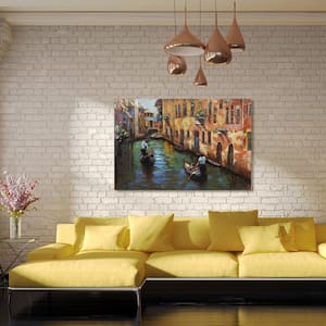32 in. x 48 in. "Venice" Mixed Media Iron Hand Painted Dimensional Wall Art