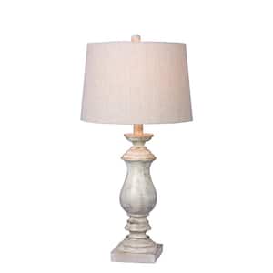 29.5 in. White Resin Table Lamp