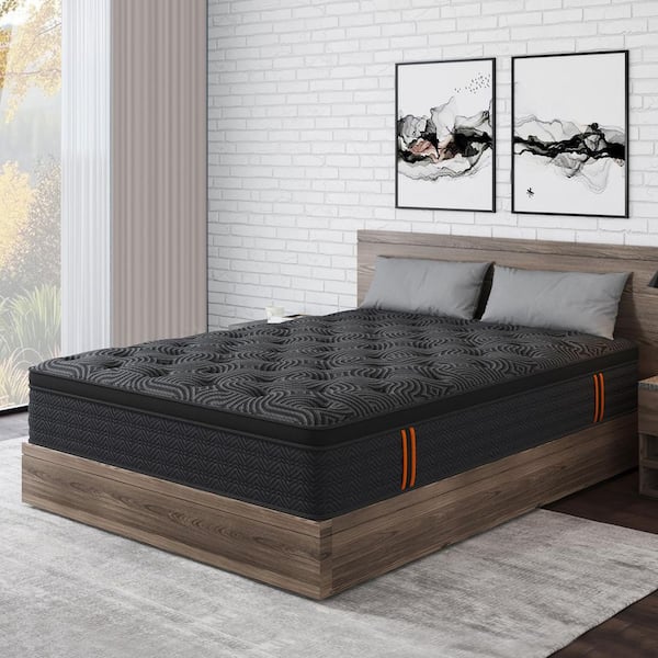 King Medium Firm Hybrid Cooling Gel Memory Foam Mattress 12 in. Bed-in-a-Box Mattress with Motion Isolation