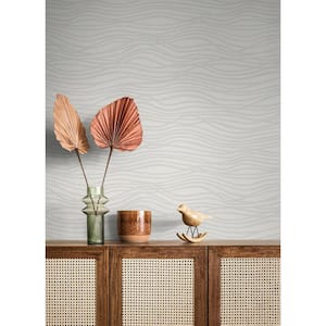 Galyn Grey Dove Pearlescent Wave Textured Paper Non-Pasted Wallpaper