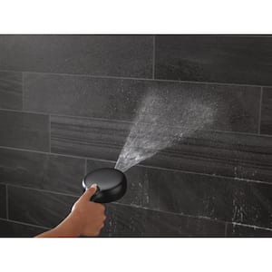 7-Spray Patterns 4.5 in. Wall Mount Handheld Shower Head 1.75 GPM with Slide Bar and Cleaning Spray in Matte Black