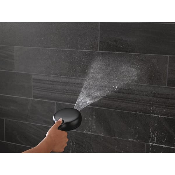 7-Spray Patterns 4.5 in. Wall Mount Handheld Shower Head 1.75 GPM with Cleaning Spray in Matte Black