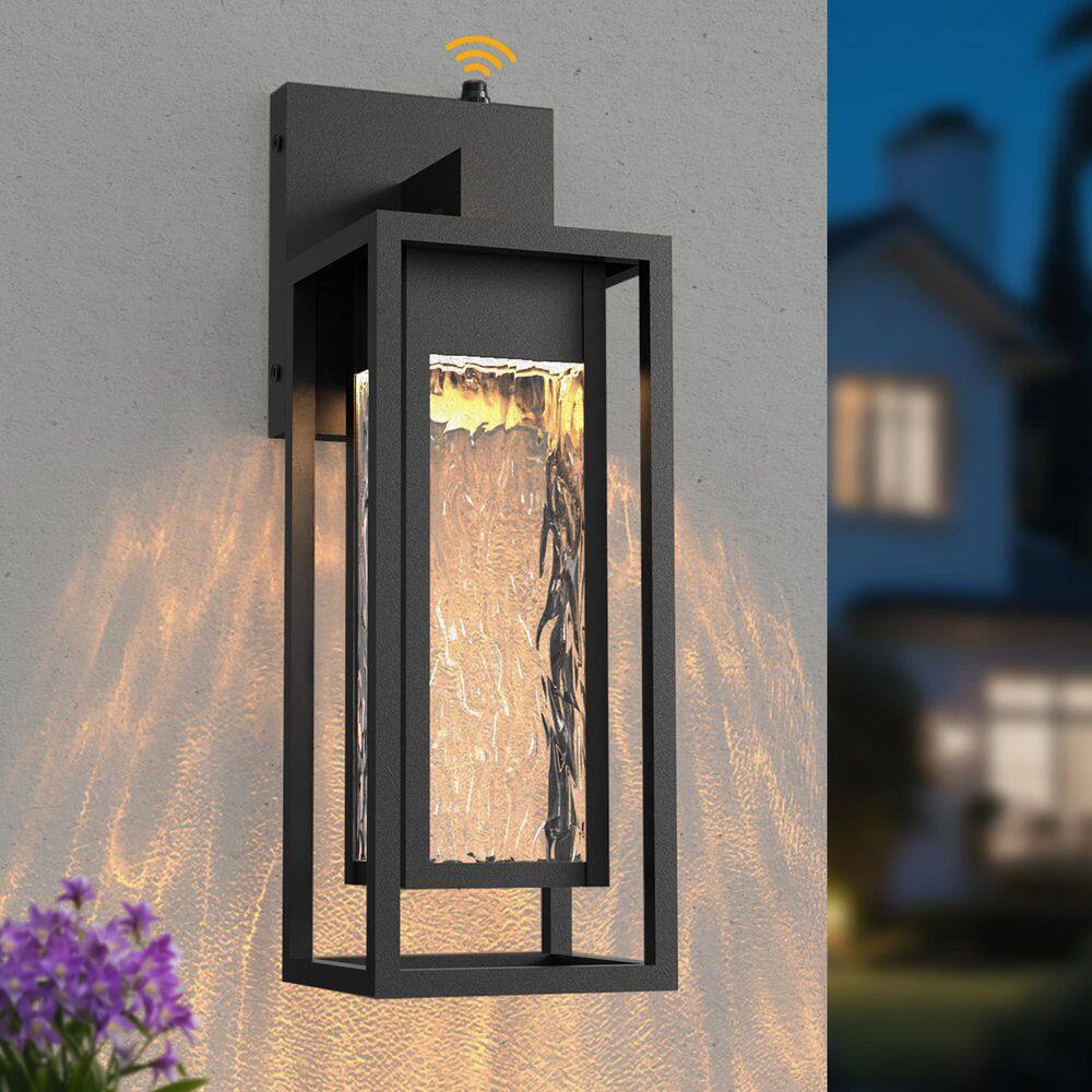 15 in. Black Modern Dusk to Dawn LED Outdoor Exterior Garage Front Porch Wall Lights Sconces Lighting Fixtures price history on PriceWatchPro
