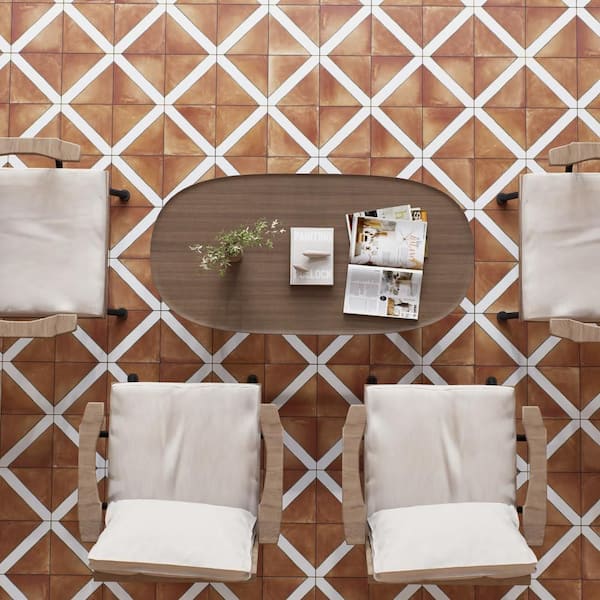 Sentier des Ocres Treillis Green 7-7/8 in. x 7-7/8 in. Porcelain Floor and Wall Tile (7.2 sq. ft./Case)