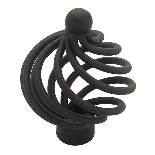 Liberty Swirl 1-5/8 in. (42mm) Matte Black Large Wire Flat Top Cabinet Knob