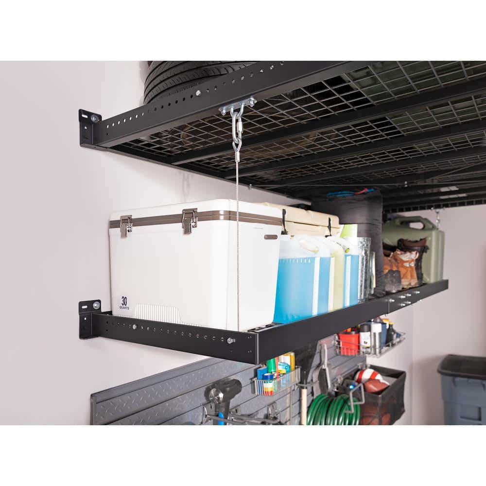 White Steel 4 ft. x 8 ft. Wall Mounted Garage Shelf