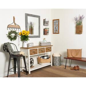 Weathered 33 in. W x 27 in. H Framed Rectangular Bathroom Vanity Mirror in Weathered Gray