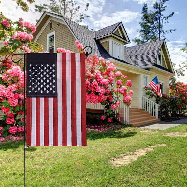 Americana Military Applique Garden Yard Banner House Flag Purple Heart