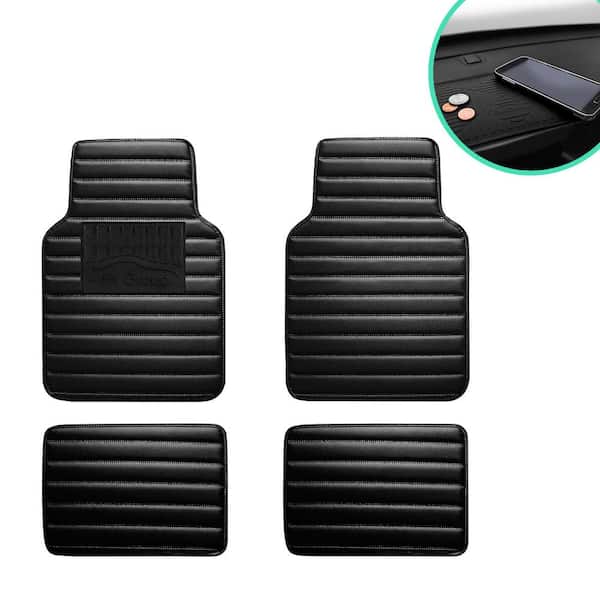 Charcoal Car Floor Mats No Slip or Skid Lock-In-Place Backing 4pc