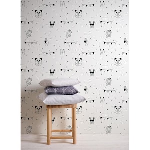 Black Orlow Llama Matte Paper Non-Pasted Wallpaper Roll