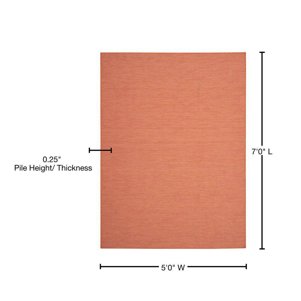 Terracotta Easy-Care Synthetic 5' x 7' Outdoor Area Rug