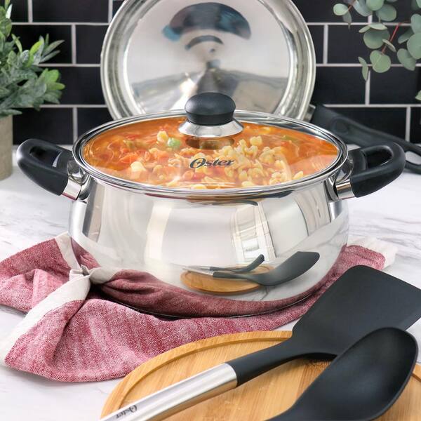 Oster Rametto 5 Piece Belly Shaped Stainless Steel Cookware Set in