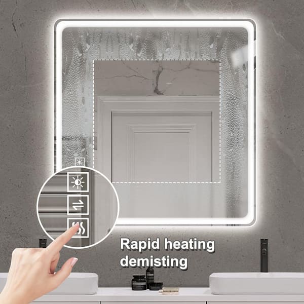 40 in. W x 32 in. H Rectangle Framless Mirror Wall Mirror Bathroom Mirror