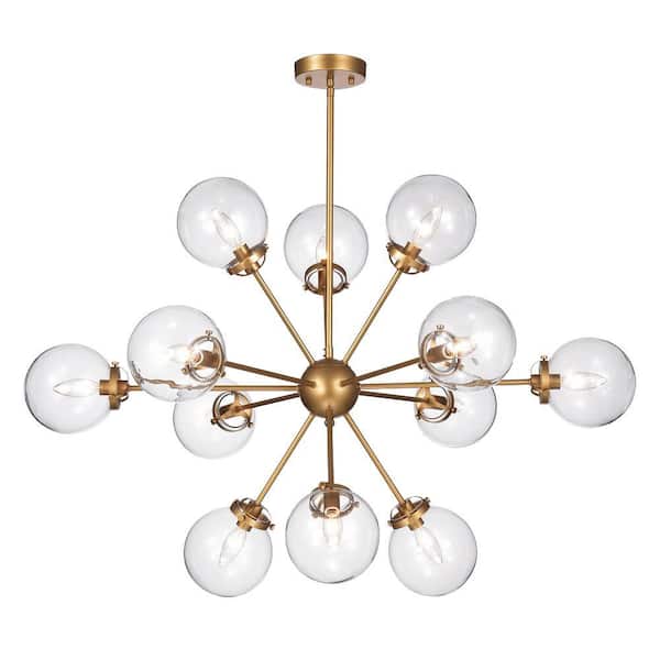 Masakee 39.4 in. 12-Light Indoor Gold Chandelier with Light Kit