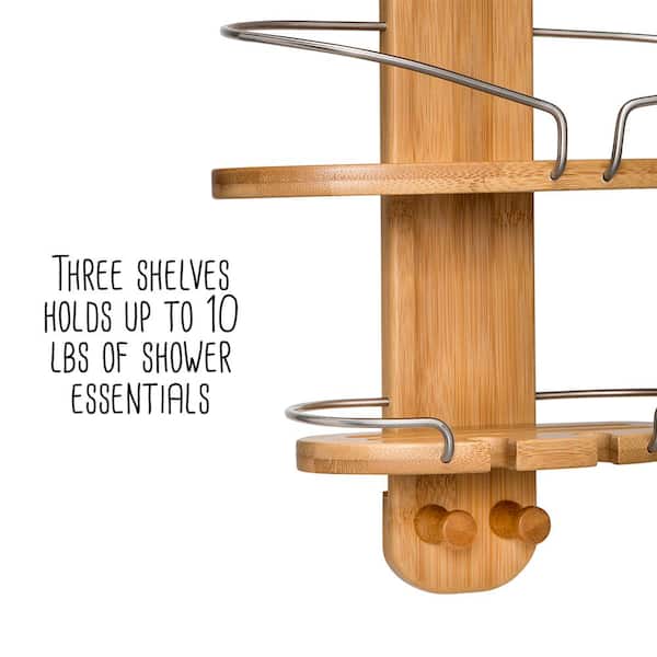 bamboo shower caddy wooden hanging shower