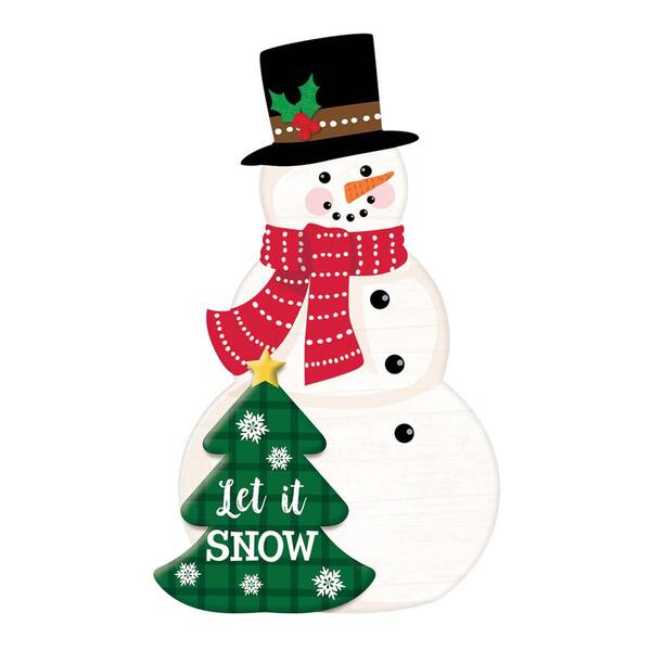 Amscan 22.5 in. Christmas Snowman MDF Easel Sign
