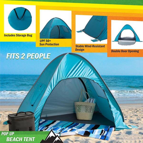 Sunoyar Beach Tent Pop Up Sun Shelter for 4-6 People with UPF 50 UV Protection, Lightweight, Waterproof, Easy Setup
