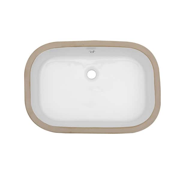 22 in. x 15.25 in. Undermount Bathroom Sink in White Ceramic with Overflow