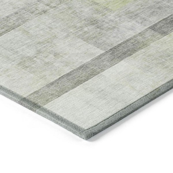 Olive Green 2 ft. x 8 ft. Woven Solid Color Runner Indoor/Outdoor Area Rug