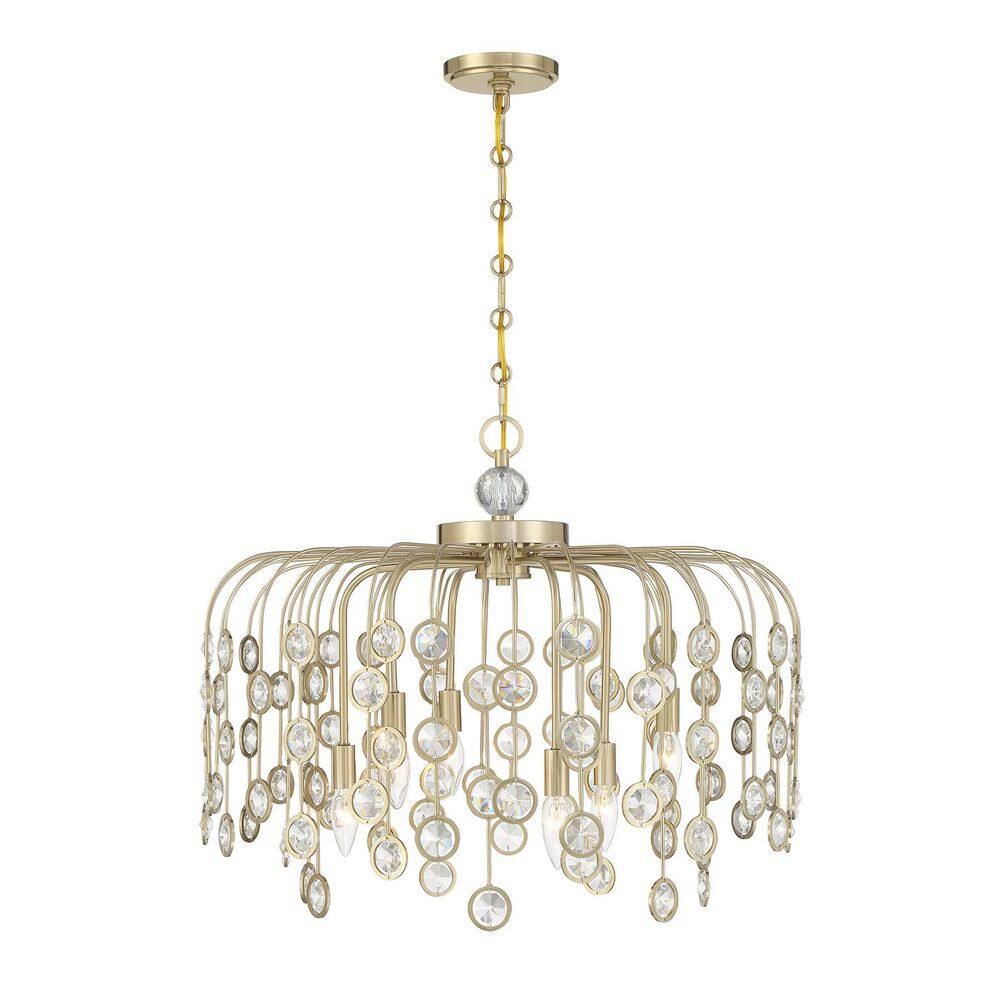 Irina 6-Light Noble Brass Glam Crystal Chandelier price history on PriceWatchPro