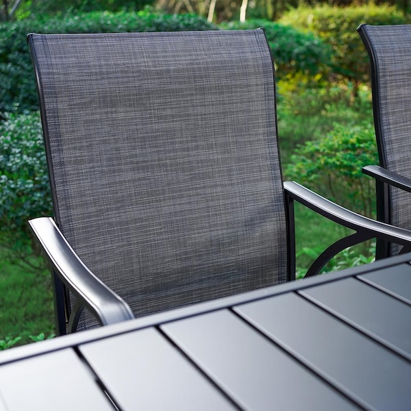 PHI VILLA 7-Piece Metal Outdoor Patio Bar Height Dining Set