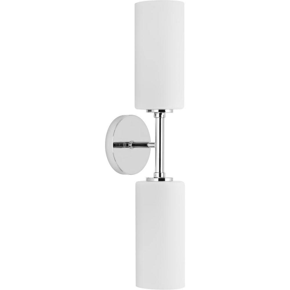 Cofield Collection 22-1/2 in. 2-Light Polished Chrome Wall Bracket with Etched Glass Shades price history on PriceWatchPro