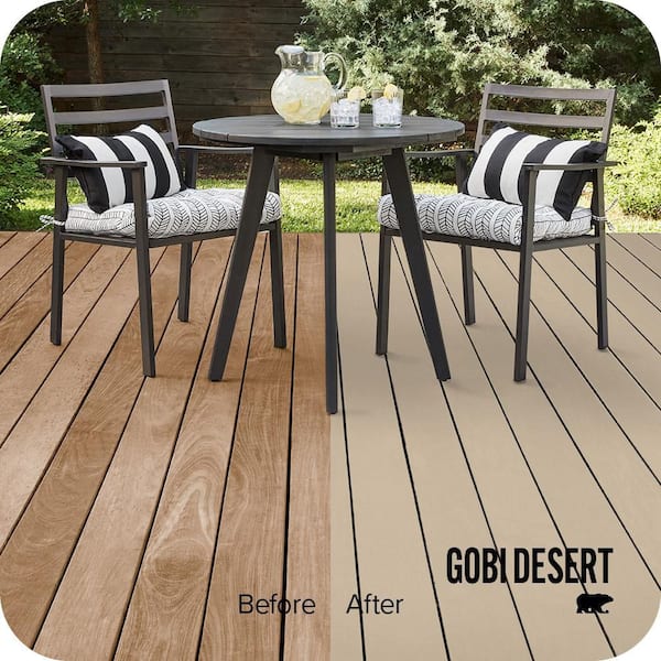 1 gal. #710C-3 Gobi Desert Solid Color Waterproofing Exterior Wood Stain and Sealer